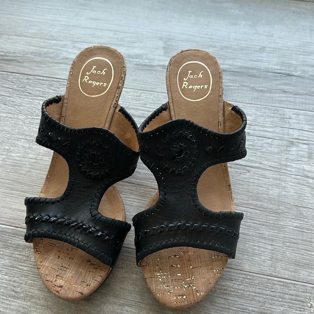 Jack Rogers wedges. Ladies size 9. Never worn outside of the house. Like new.